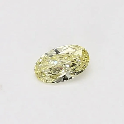 0.19ct Oval Natural Diamond (Colour Fancy Light Yellow, Clarity VVS2, GIA Certified)