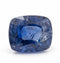 A cushion-cut blue sapphire gemstone with a faceted cushion shape, displayed on a clean white background.