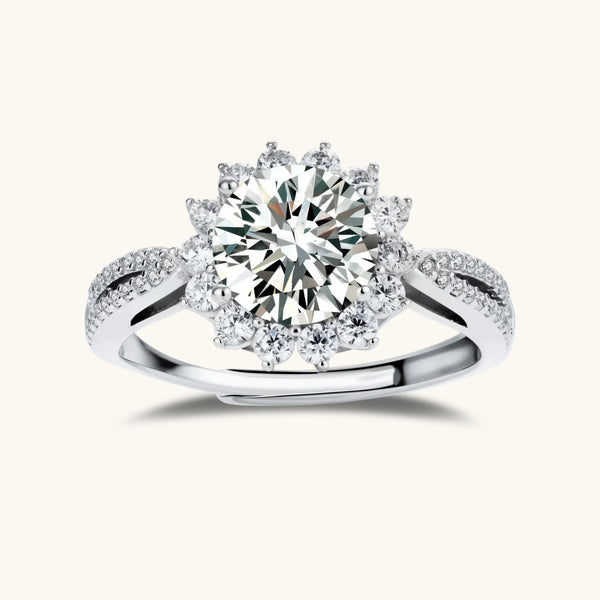 Stellar Halo Moissanite Ring