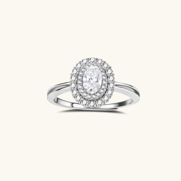 Double Halo Promise Moissanite Ring
