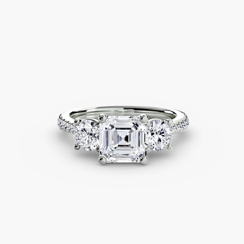 Three-Stone with Pavé Band