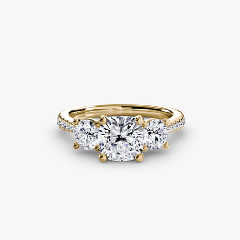 Three-Stone with Pavé Band