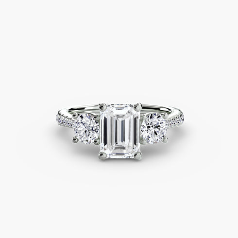 Three-Stone with Pavé Band