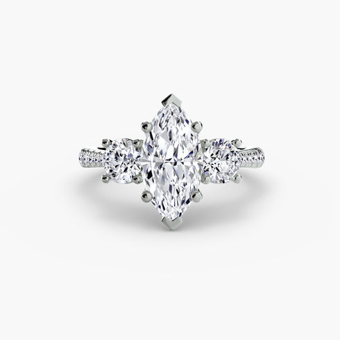 Three-Stone with Pavé Band