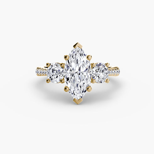 Three-Stone with Pavé Band