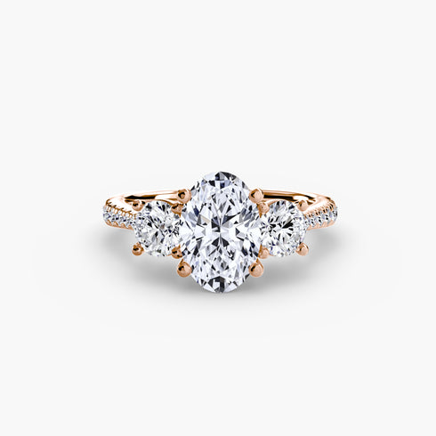 Three-Stone with Pavé Band