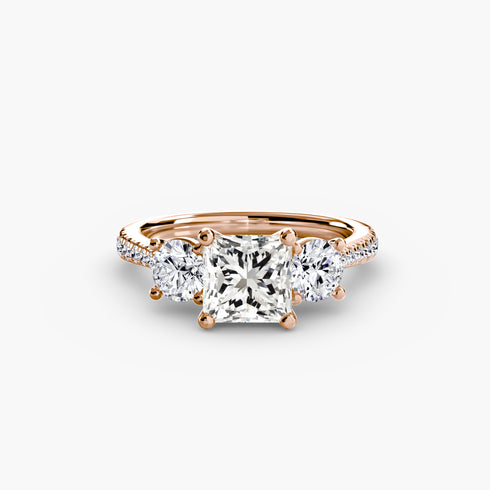 Three-Stone with Pavé Band