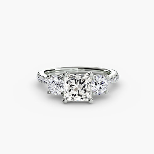Three-Stone with Pavé Band