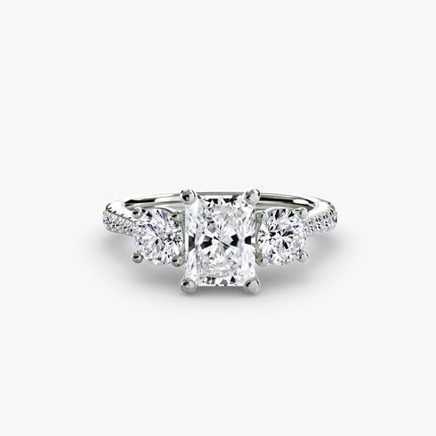Three-Stone with Pavé Band