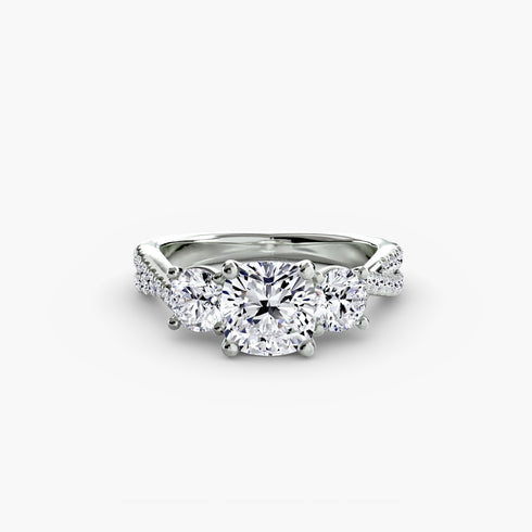Three-Stone with Pavé Band 2