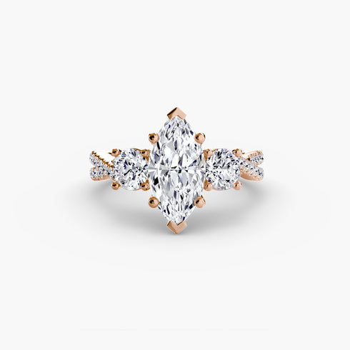 Three-Stone with Pavé Band 2