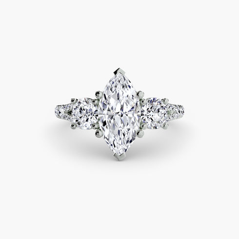 Three-Stone with Pavé Band 3