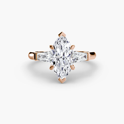 Three-Stone Ring (Baguette Side Stones)