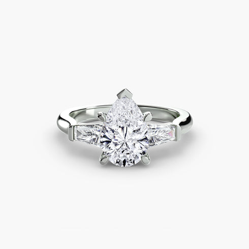 Three-Stone Ring (Baguette Side Stones)