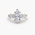 Three-Stone Ring with Pavé Band 4