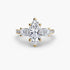 Three-Stone Ring with Pavé Band 4