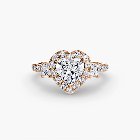 Three-Stone Ring with Halo 2