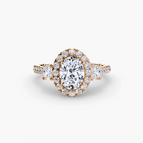 Three-Stone Ring with Halo 2