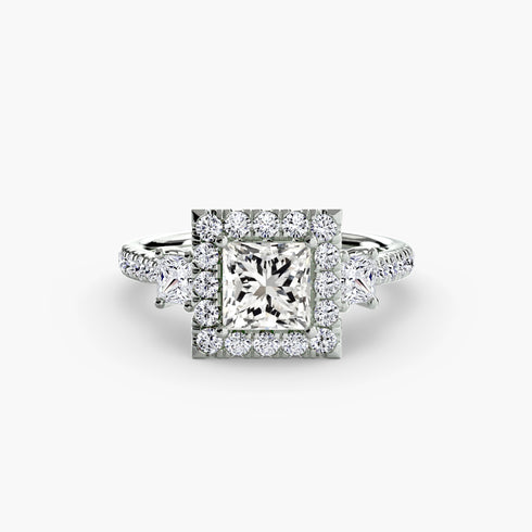 Three-Stone Ring with Halo 2