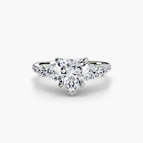 Five Stone Ring with Pavé Band