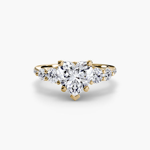 Five Stone Ring with Pavé Band