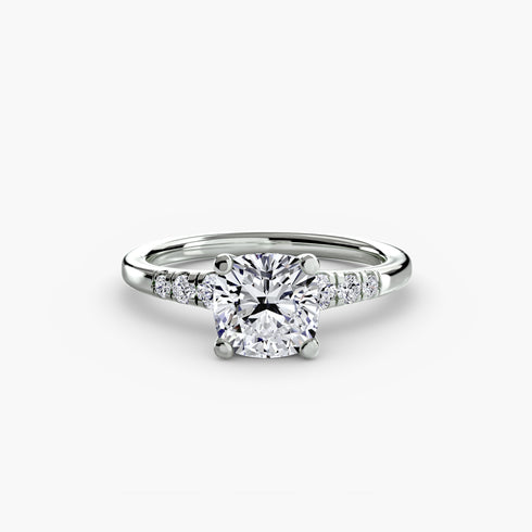 Solitaire with Shoulder Accents