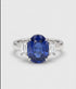 Natural Ceylon Blue Sapphire Platinum Ring NO HEAT